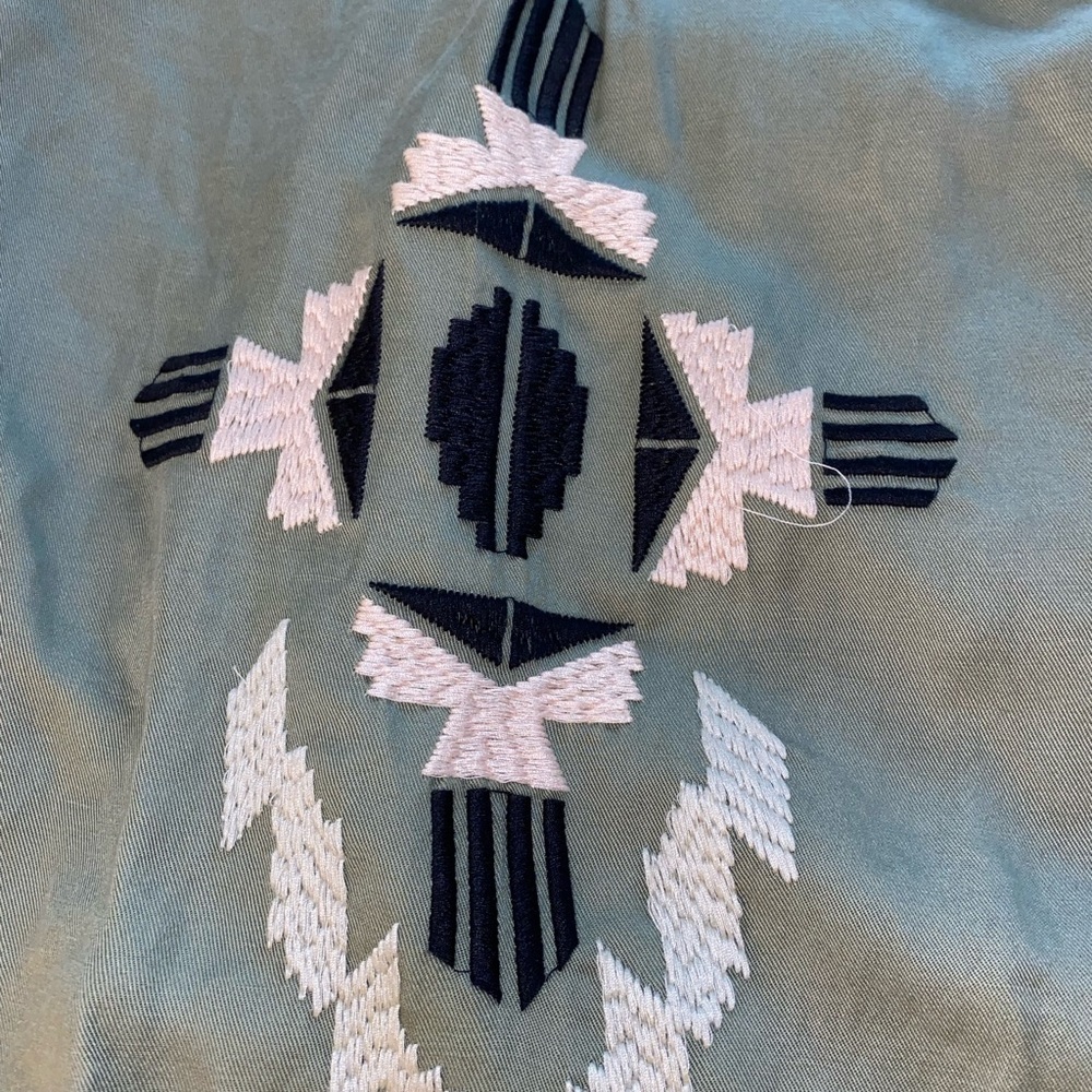 Rails Elliot Aztec Embroidery Military Jacket In Green (120) - Picture 9 of 10